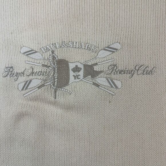 Paul & Shark Yachting Cream Embroidered Pullover Sweater Men’s Size XL Boating - Picture 2 of 14